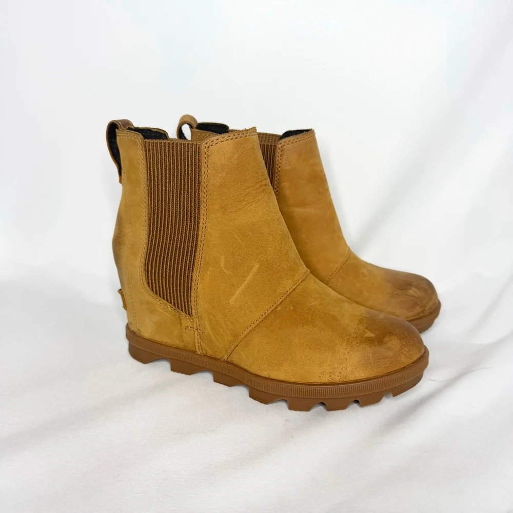 Women's Sorel Brown Joan Rhapsody Wedge Ankle Boots 6.5